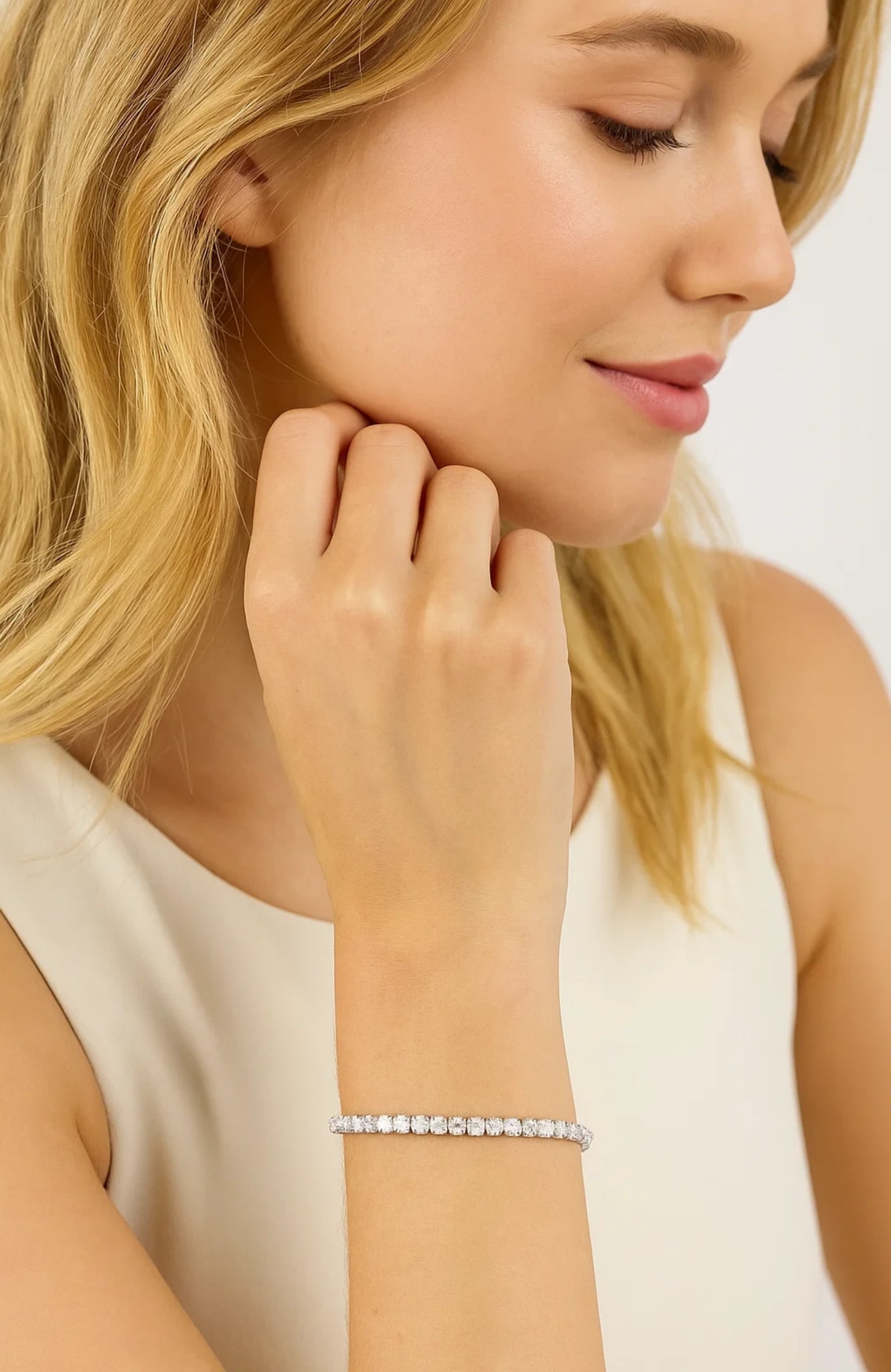 Tennis Bracelet  with 1/8 CT  Cubic Zirconia