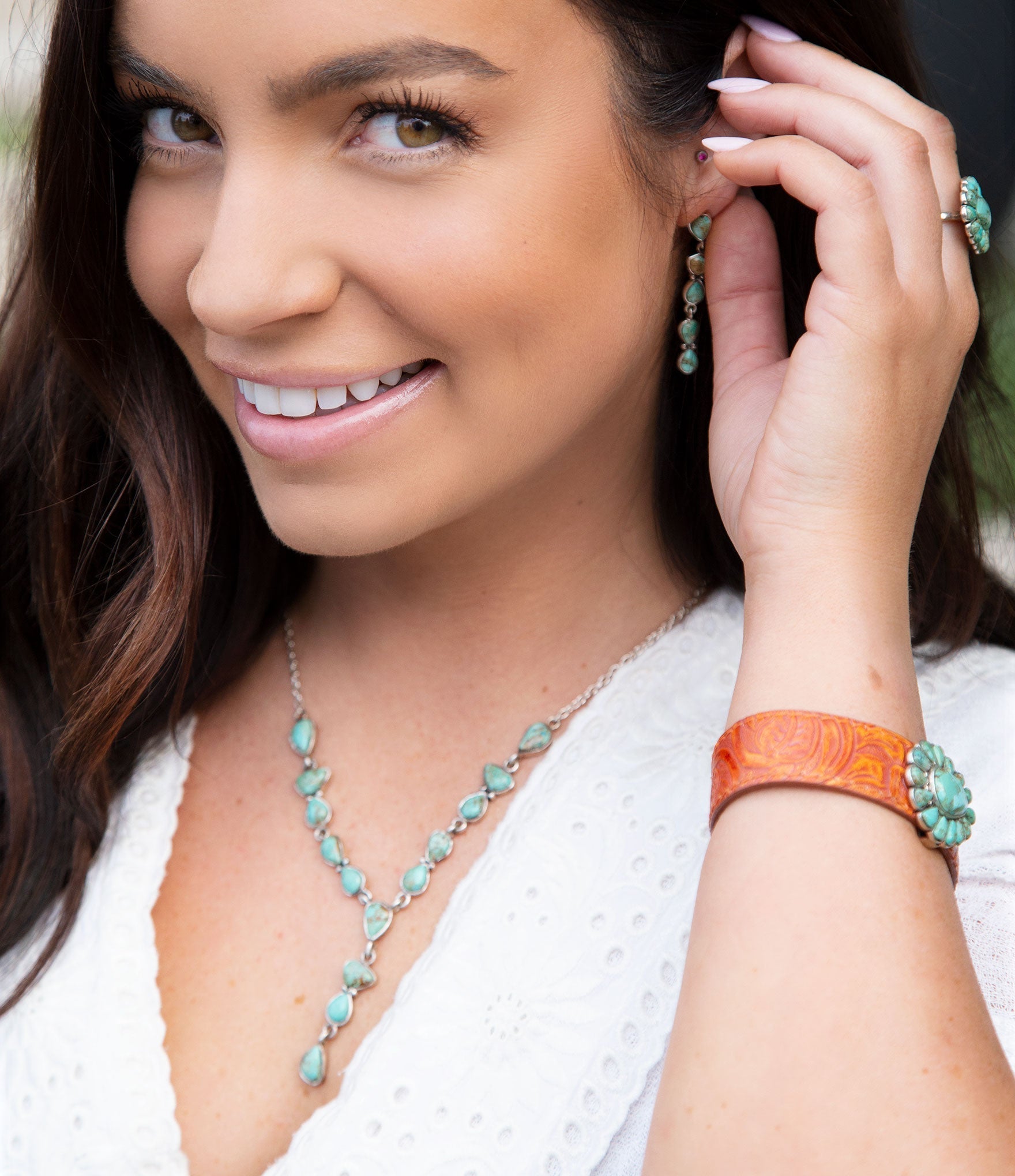 Durango Blue Turquoise and Sterling Silver Linear Post Earrings